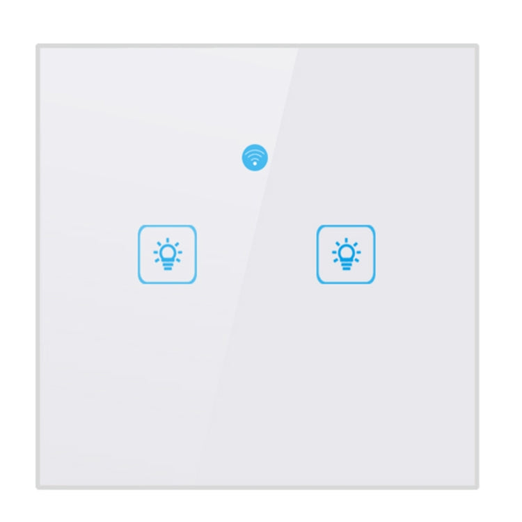 WS-EU-02 EWeLink APP & Touch Control 2A 2 Gangs Tempered Glass Panel Smart Wall Switch, AC 90V-250V, EU Plug - Smart Socket by PMC TechLife | Online Shopping South Africa | PMC TechLife | Buy Now Pay Later Mobicred