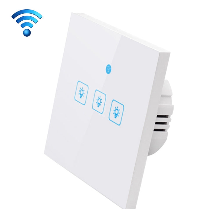 WS-EU-03 EWeLink APP & Touch Control 2A 3 Gangs Tempered Glass Panel Smart Wall Switch, AC 90V-250V, EU Plug - Smart Socket by PMC TechLife | Online Shopping South Africa | PMC TechLife | Buy Now Pay Later Mobicred