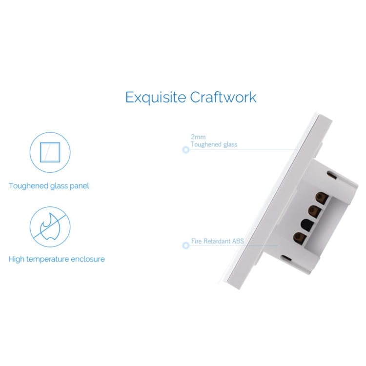 WS-EU-03 EWeLink APP & Touch Control 2A 3 Gangs Tempered Glass Panel Smart Wall Switch, AC 90V-250V, EU Plug - Smart Socket by PMC TechLife | Online Shopping South Africa | PMC TechLife | Buy Now Pay Later Mobicred