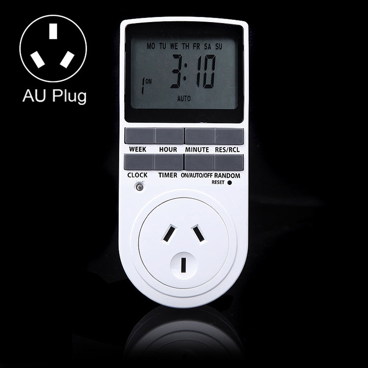 AC 240V Smart Home Plug-in Programmable LCD Display Clock Summer Time Function 12/24 Hours Changeable Timer Switch Socket, AU Plug - Energy Saving Timer Socket by PMC TechLife | Online Shopping South Africa | PMC TechLife | Buy Now Pay Later Mobicred