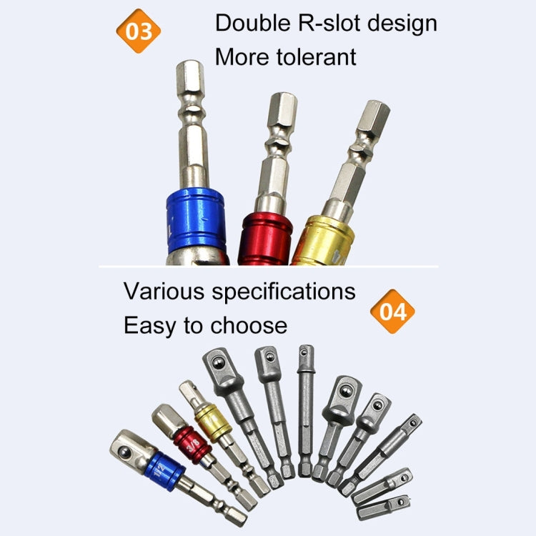 8 PCS/Set Socket Bit Extension Bar Hex Shank Adapter Drill Nut Driver Power Drill Bit, 1/4(65/50/30/25mm), 3/8(65/50mm), 1/2(73/50mm) - Hex Key & Spanner by PMC TechLife | Online Shopping South Africa | PMC TechLife