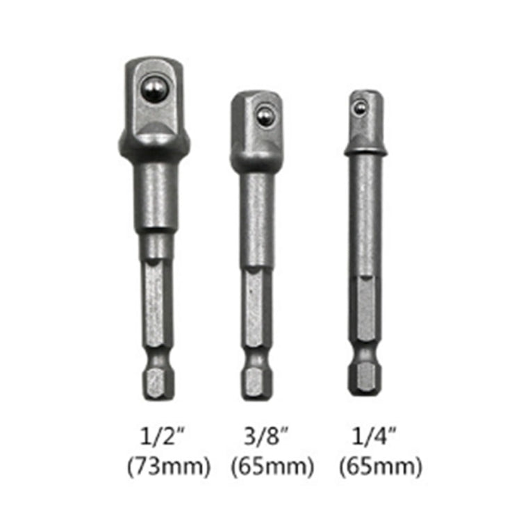 3 PCS/Set Socket Bit Extension Bar Hex Shank Adapter Drill Nut Driver Power Drill Bit(1/4, 3/8, 1/2 inch), Length:65-73mm - Hex Key & Spanner by PMc TechLife | Online Shopping South Africa | PMc TechLife | Buy Now Pay Later Mobicred