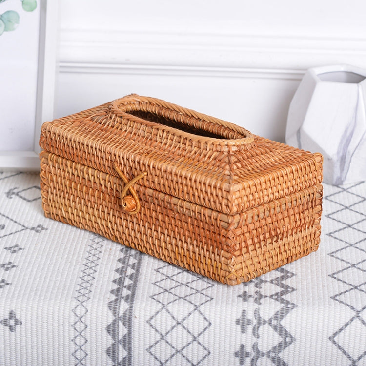 ZJH01 Restaurant Desktop Rattan Braided Tissue Storage Box Case, Size: S - Storage Boxes by PMc TechLife | Online Shopping South Africa | PMc TechLife | Buy Now Pay Later Mobicred