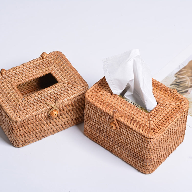 ZJH01 Restaurant Desktop Rattan Braided Tissue Storage Box Case, Size: S - Storage Boxes by PMc TechLife | Online Shopping South Africa | PMc TechLife | Buy Now Pay Later Mobicred