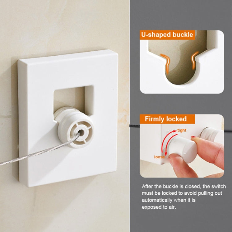 Retractable Indoor And Outdoor Clothes Wall Hanger Magic Drying Rack Balcony Bathroom Invisible Clothesline Wire Rope (Silver) - Shelf & Hooks by PMC TechLife | Online Shopping South Africa | PMC TechLife | Buy Now Pay Later Mobicred