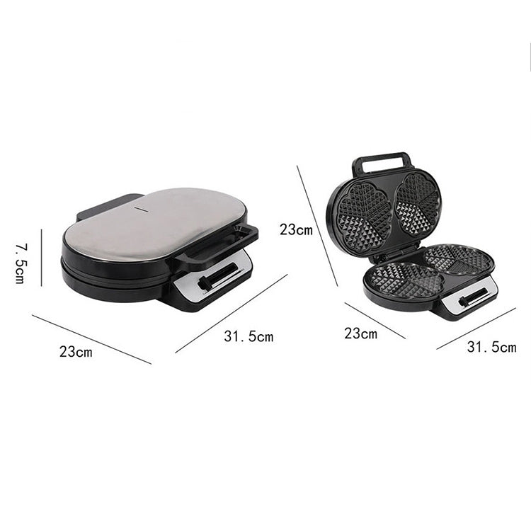 Household Waffle Maker Toaster Double Dish Heating Mini Breakfast Machine Sandwich Electric Cake Baking Machine, EU Plug - free shipping - PMC TechLife - Order now!