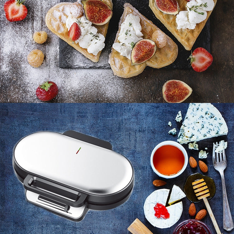 Household Waffle Maker Toaster Double Dish Heating Mini Breakfast Machine Sandwich Electric Cake Baking Machine, EU Plug - free shipping - PMC TechLife - Order now!