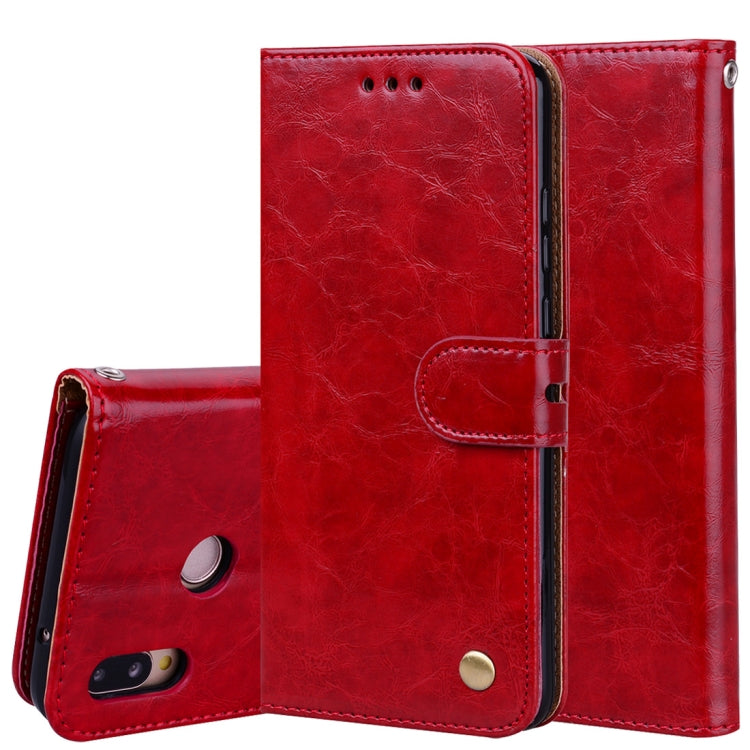 For Huawei P20 Lite Business Style Oil Wax Texture Horizontal Flip Leather Case with Holder & Card Slots & Wallet(Red) - free shipping - PMC TechLife - Order now!