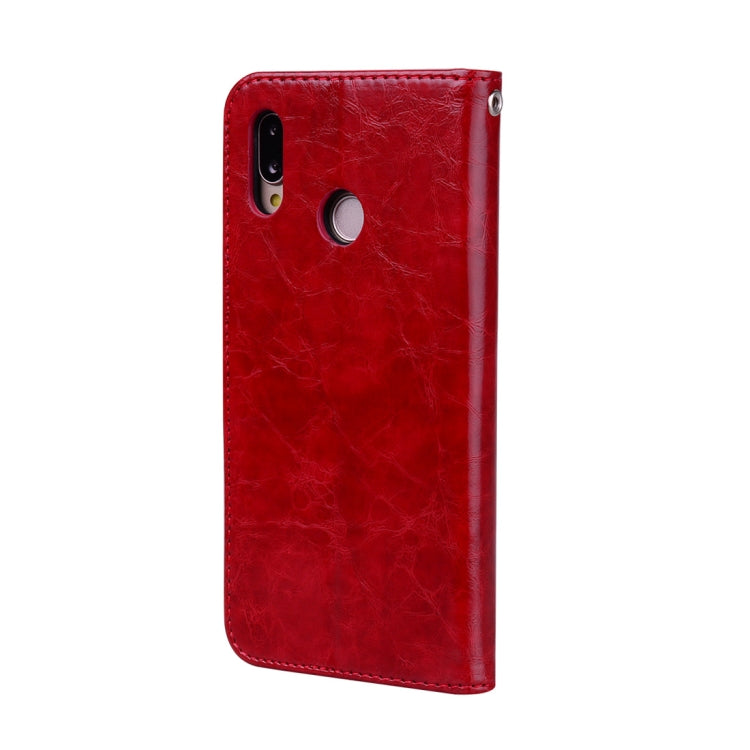 For Huawei P20 Lite Business Style Oil Wax Texture Horizontal Flip Leather Case with Holder & Card Slots & Wallet(Red) - free shipping - PMC TechLife - Order now!
