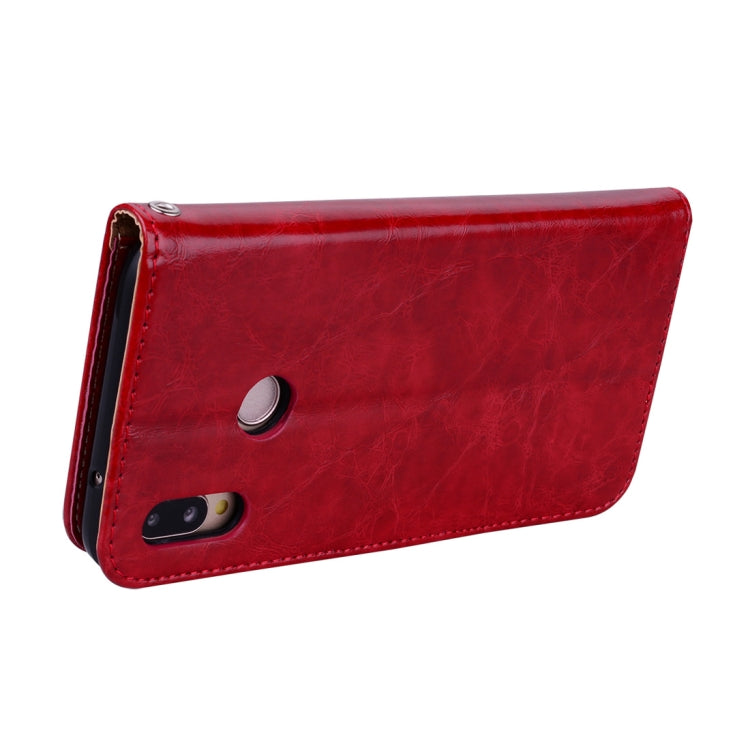 For Huawei P20 Lite Business Style Oil Wax Texture Horizontal Flip Leather Case with Holder & Card Slots & Wallet(Red) - free shipping - PMC TechLife - Order now!