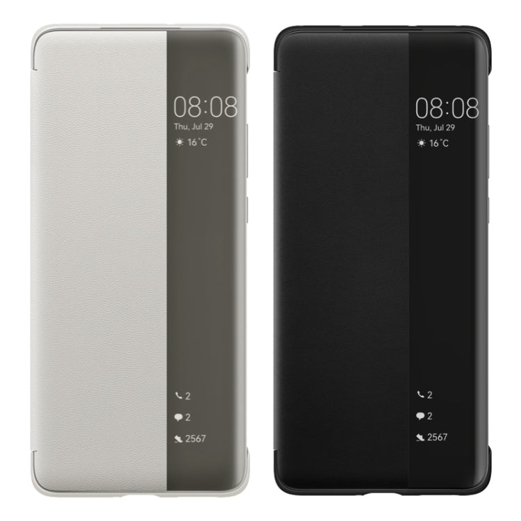 For Huawei P50 Pro Smart Display View Window Flip Leather Protective Case with Sleep / Wake-up Function(Grey) - free shipping - PMC TechLife - Order now!