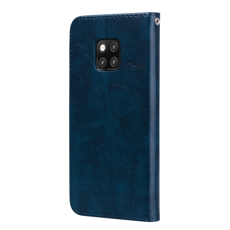 Business Style Oil Wax Texture Horizontal Flip Leather Case for Huawei Mate 20 Pro, with Holder & Card Slots & Wallet (Blue) - Huawei Cases by PMC TechLife | Online Shopping South Africa | PMC TechLife | Buy Now Pay Later Mobicred
