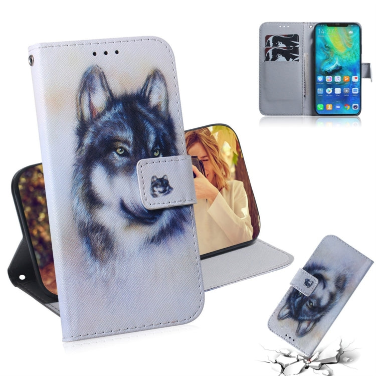 White Wolf Pattern Coloured Drawing Horizontal Flip Leather Case for Huawei Mate 20 Pro, with Holder & Card Slots & Wallet - Huawei Cases by PMC TechLife | Online Shopping South Africa | PMC TechLife
