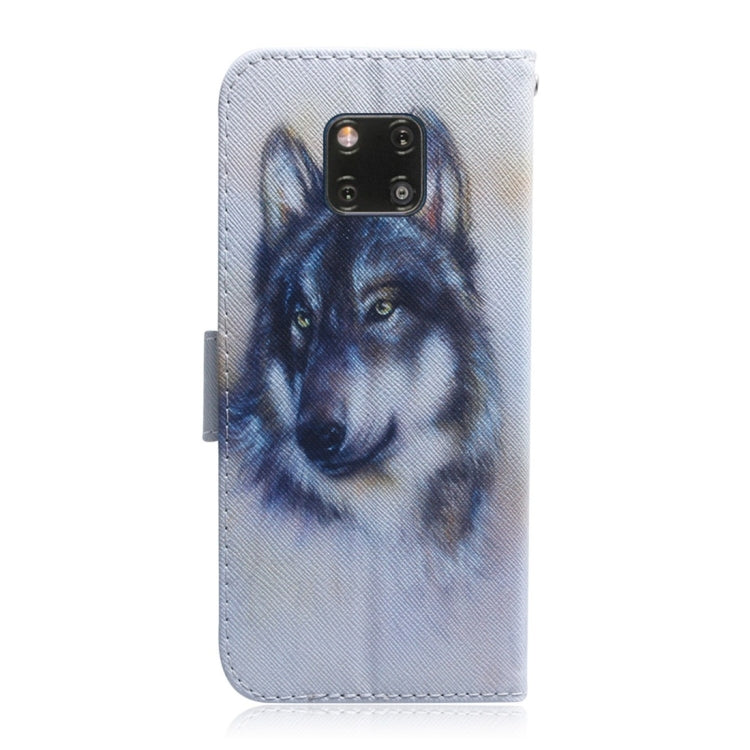 White Wolf Pattern Coloured Drawing Horizontal Flip Leather Case for Huawei Mate 20 Pro, with Holder & Card Slots & Wallet - Huawei Cases by PMC TechLife | Online Shopping South Africa | PMC TechLife