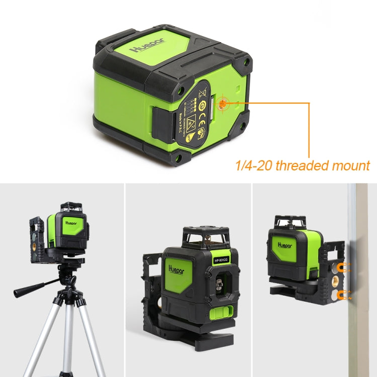 901CG H360 Degrees / V130 Degrees Laser Level Covering Walls and Floors 5 Line Green Beam IP54 Water / Dust proof(Green) - Laser Rangefinder by PMC TechLife | Online Shopping South Africa | PMC TechLife | Buy Now Pay Later Mobicred
