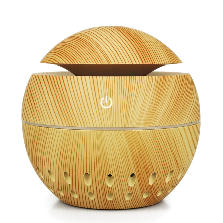 Wood Grain USB Hollowed-out Humidifier Seven Color Aromatherapy Lamp Automatic Alcohol Sprayer with Remote Control(Light Brown-2) - free shipping - PMC TechLife - Order now!