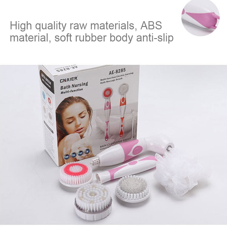 Multi-function Electric Waterproof Bath Cleansing Brush Long-handled Massage Brush, with 4 Brush Heads(Orange) - Bath Brushes & Sponges by PMc TechLife | Online Shopping South Africa | PMc TechLife | Buy Now Pay Later Mobicred