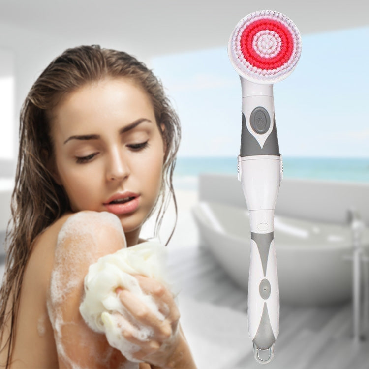 Multi-function Electric Waterproof Bath Cleansing Brush Long-handled Massage Brush, with 4 Brush Heads(Grey) - free shipping - PMc TechLife - Order now!