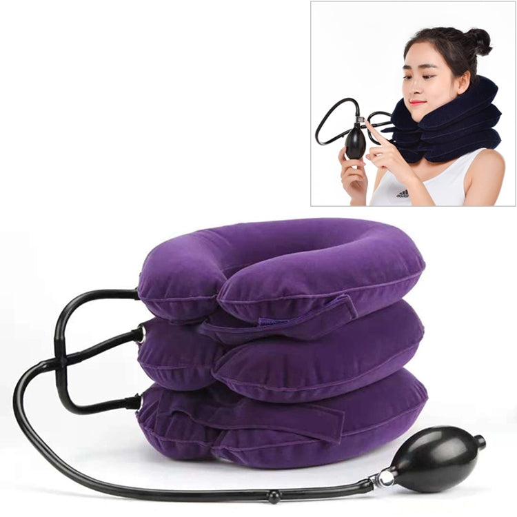 Household Full Cashmere Cervical Traction Instrument Neck Protection Inflatable Cervical Spine Massage Instrument (Purple) - free shipping - PMC TechLife - Order now!