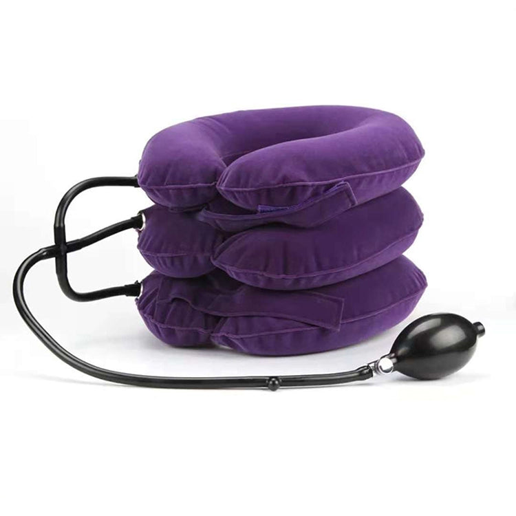 Household Full Cashmere Cervical Traction Instrument Neck Protection Inflatable Cervical Spine Massage Instrument (Purple) - free shipping - PMC TechLife - Order now!