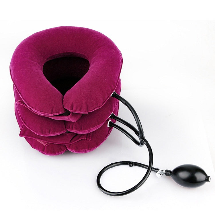 Household Full Cashmere Cervical Traction Instrument Neck Protection Inflatable Cervical Spine Massage Instrument (Rose Red) - free shipping - PMC TechLife - Order now!