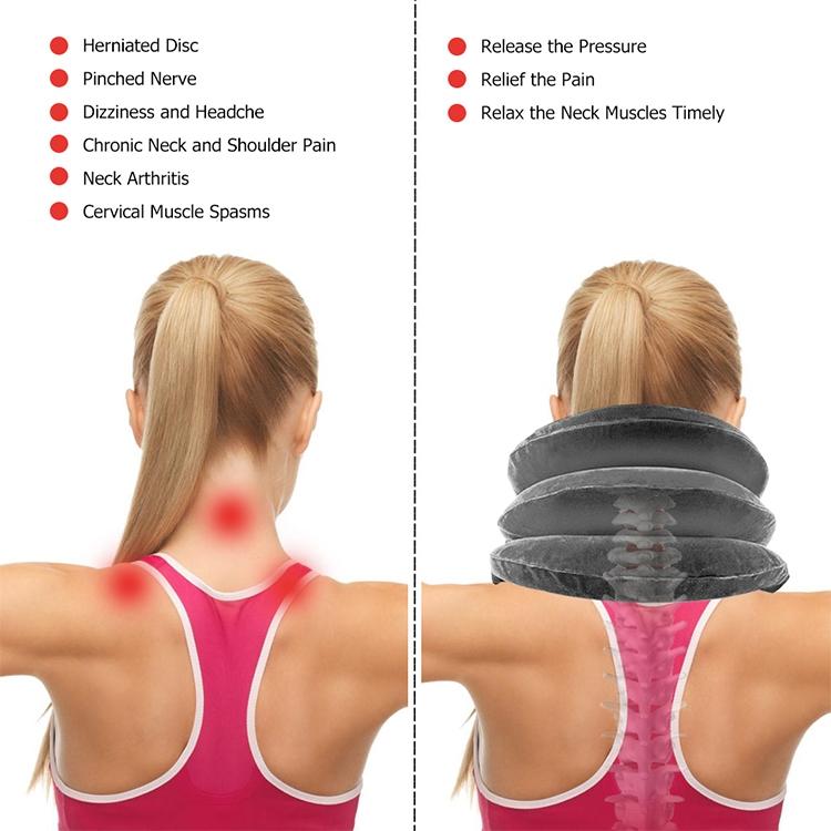 Household Full Cashmere Cervical Traction Instrument Neck Protection Inflatable Cervical Spine Massage Instrument (Coffee) - free shipping - PMC TechLife - Order now!