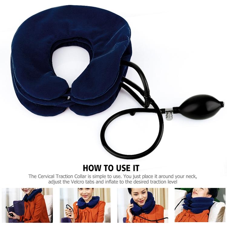 Household Full Cashmere Cervical Traction Instrument Neck Protection Inflatable Cervical Spine Massage Instrument (Blue) - free shipping - PMC TechLife - Order now!