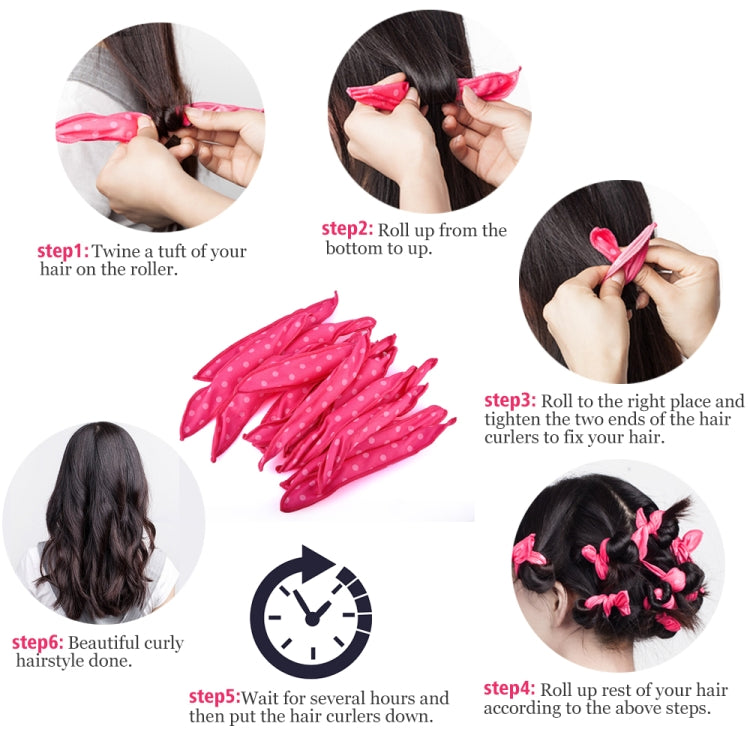 20 PCS Cute Wave Point Hair Curler Sleeping Rabbit Ear Hair Roll - free shipping - PMC TechLife - Order now!