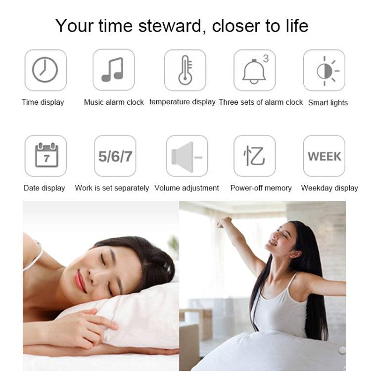 Multi-functional Large Screen LED Digital Music Alarm Clock with Time / Week / Temperature / Calendar Display & Remote Control, DC 5V - Alarm Clocks by PMc TechLife | Online Shopping South Africa | PMc TechLife | Buy Now Pay Later Mobicred