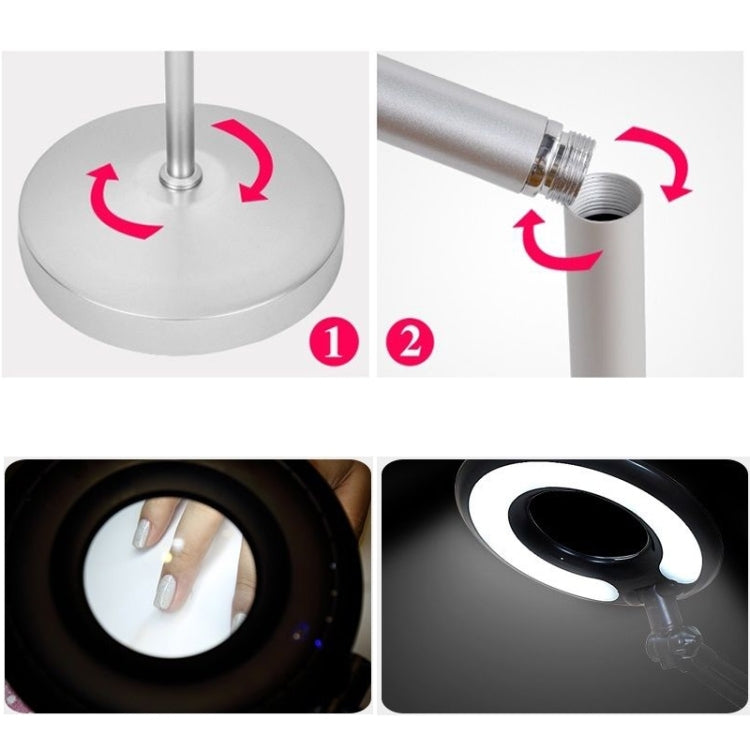 5X Foldable Swing Arm Desk Table Mount Magnifier with Lamp Light for Facial Tattoo Eyebrow Nail Salon Beauty, Cool White Light - free shipping - PMC TechLife - Order now!