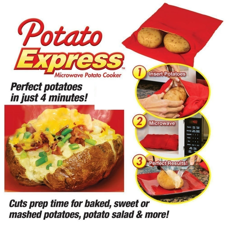 Washable Reusable Microwave Potato Cooker Bag (Cooks Up to 4 Potatoes At The Same Time), Size: 26.7*17.6cm(Red) - free shipping - PMC TechLife - Order now!
