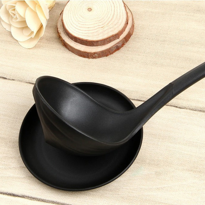 Stand Up Ladle Spoon with Tray for Home or Commercial Kitchen, Spoon Size: 28.5*8.2cm(Black) - Gadgets by PMC TechLife | Online Shopping South Africa | PMC TechLife | Buy Now Pay Later Mobicred