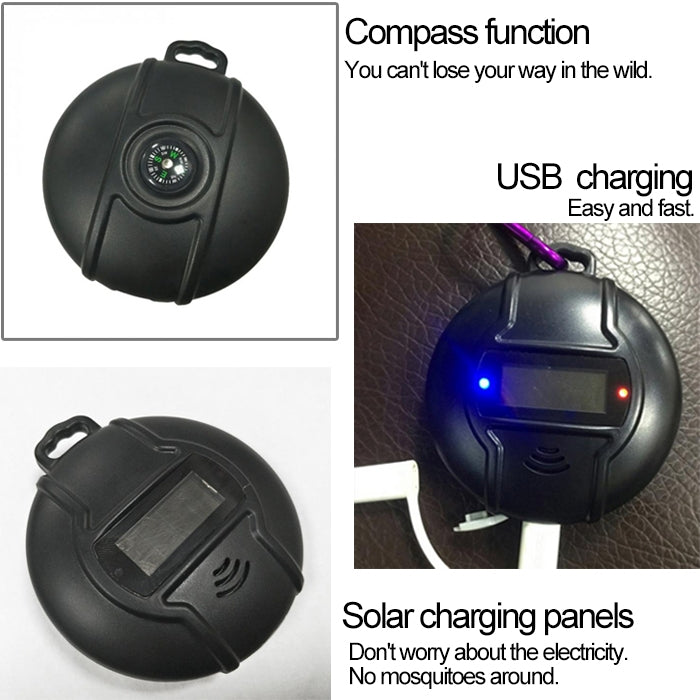 Q3 Outdoor Portable Solar Pest Control Insect Bugs Ultrasonic Mosquito Repellent Repeller Killer with Compass Function - Repellents by PMC TechLife | Online Shopping South Africa | PMC TechLife | Buy Now Pay Later Mobicred