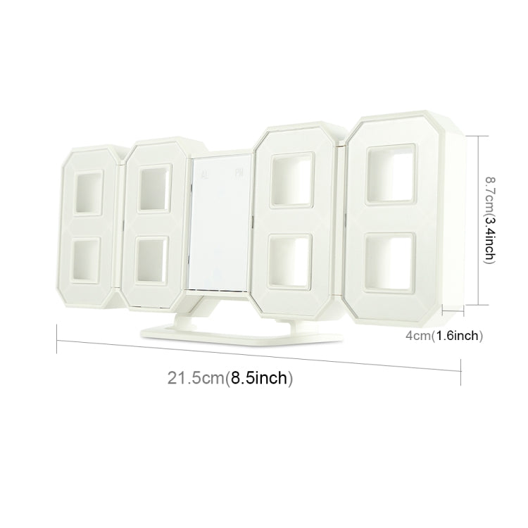 Multi-Function Large 3D LED Digital Wall Alarm Clock with Snooze Function, 12/24 Hours Display for Home, Kitchen, Office, DC 5V, CE Certificated(Green) - Wall Clock by PMc TechLife | Online Shopping South Africa | PMc TechLife | Buy Now Pay Later Mobicred