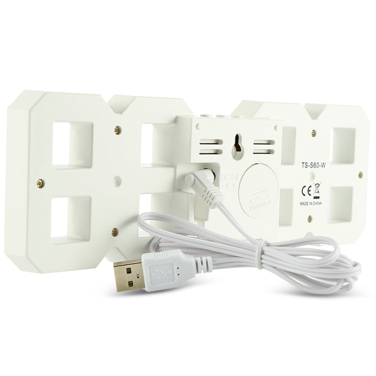 Multi-Function Large 3D LED Digital Wall Alarm Clock with Snooze Function, 12/24 Hours Display for Home, Kitchen, Office, DC 5V, CE Certificated(Green) - Wall Clock by PMc TechLife | Online Shopping South Africa | PMc TechLife | Buy Now Pay Later Mobicred