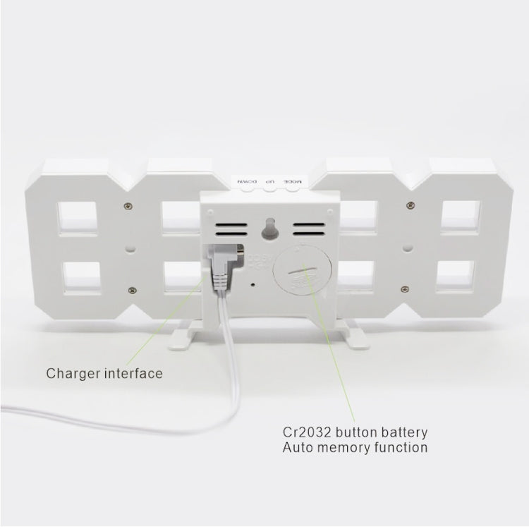 Multi-Function Large 3D LED Digital Wall Alarm Clock with Snooze Function, 12/24 Hours Display for Home, Kitchen, Office, DC 5V, CE Certificated(Blue) - Wall Clock by PMc TechLife | Online Shopping South Africa | PMc TechLife | Buy Now Pay Later Mobicred