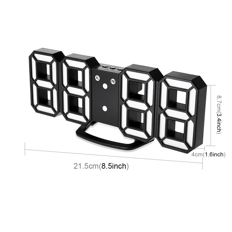 Multi-Function Large 3D LED Digital Wall Alarm Clock with Snooze Function, 12/24 Hours Display for Home, Kitchen, Office, DC 5V, CE Certificated(Blue) - Wall Clock by PMc TechLife | Online Shopping South Africa | PMc TechLife | Buy Now Pay Later Mobicred