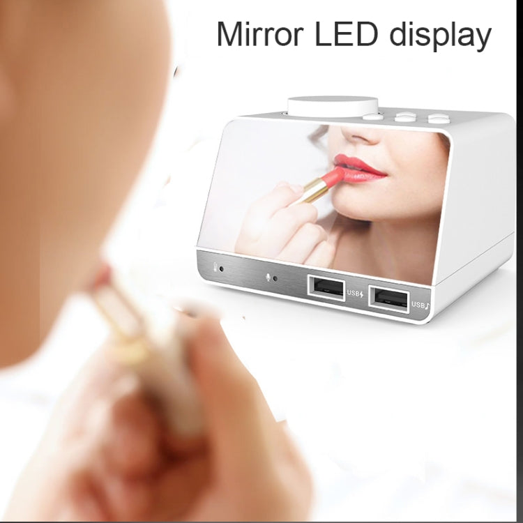 K11 Bluetooth Alarm Clock Speaker Creative Digital Music Clock Display Radio with Dual USB Interface, Support U Disk / TF Card / FM / AUX, US Plug(White) - Alarm Clocks by PMc TechLife | Online Shopping South Africa | PMc TechLife | Buy Now Pay Later Mobicred