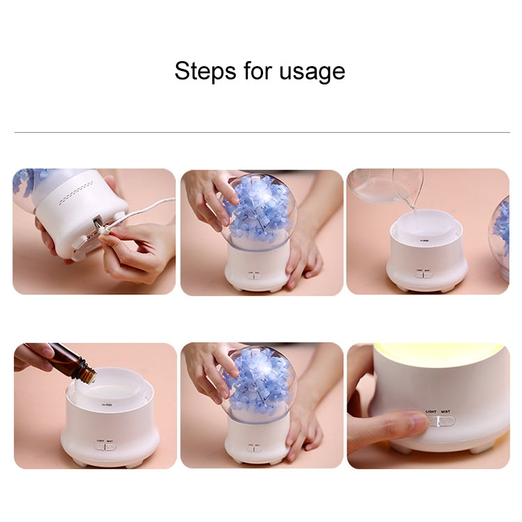 ML-824 100ML Gypsophila Flowers Aromatherapy Diffuser Air Humidifier with Colorful LED Light for Office / Home(Blue) - free shipping - PMC TechLife - Order now!