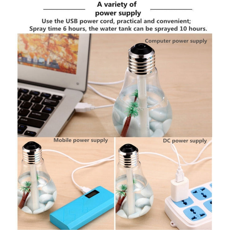 400ML Colorful Light Portable Bulb Shape Aromatherapy Air Purifier Humidifier for Home / Office / Car(Gold) - Air Purifiers & Accessories by PMC TechLife | Online Shopping South Africa | PMC TechLife | Buy Now Pay Later Mobicred