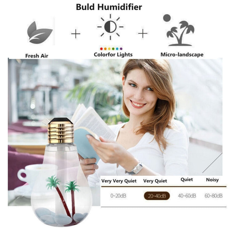 400ML Colorful Light Portable Bulb Shape Aromatherapy Air Purifier Humidifier for Home / Office / Car(Gold) - Air Purifiers & Accessories by PMC TechLife | Online Shopping South Africa | PMC TechLife | Buy Now Pay Later Mobicred