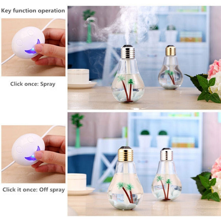 400ML Colorful Light Portable Bulb Shape Aromatherapy Air Purifier Humidifier for Home / Office / Car(Gold) - Air Purifiers & Accessories by PMC TechLife | Online Shopping South Africa | PMC TechLife | Buy Now Pay Later Mobicred