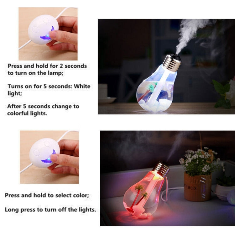 400ML Colorful Light Portable Bulb Shape Aromatherapy Air Purifier Humidifier for Home / Office / Car(Gold) - Air Purifiers & Accessories by PMC TechLife | Online Shopping South Africa | PMC TechLife | Buy Now Pay Later Mobicred