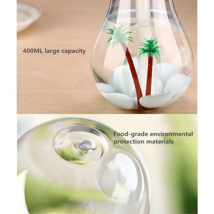 400ML Colorful Light Portable Bulb Shape Aromatherapy Air Purifier Humidifier for Home / Office / Car(Silver) - Air Purifiers & Accessories by PMC TechLife | Online Shopping South Africa | PMC TechLife | Buy Now Pay Later Mobicred