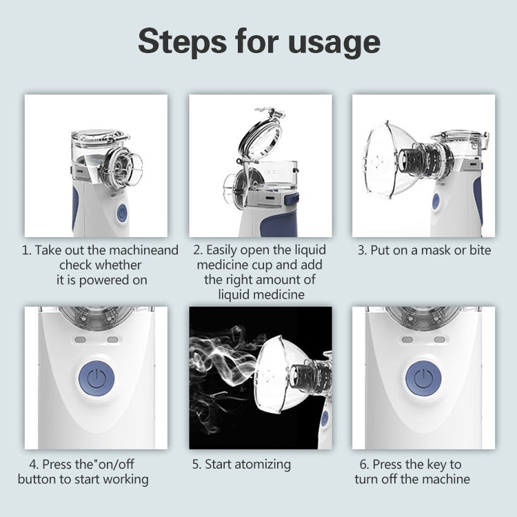 Portable Ultrasonic Nebulizer Mini Handheld Inhaler Respirator Health Care Home Machine Atomizer for Children - Ultrasonic Atomizer by PMC TechLife | Online Shopping South Africa | PMC TechLife