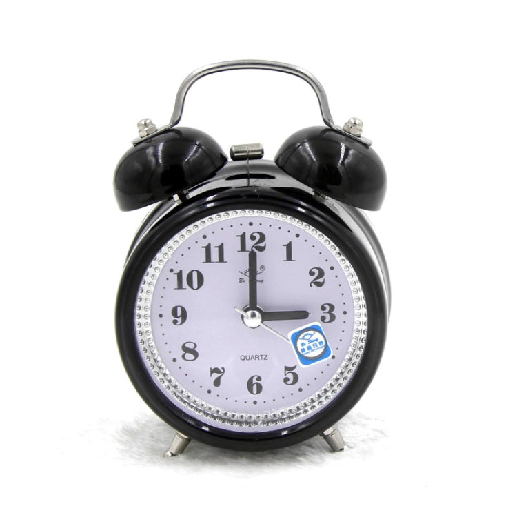 Fashion Mute Metal Alarm Clock with Night Light, Size: 12*8.5cm(Black) - Alarm Clocks by PMc TechLife | Online Shopping South Africa | PMc TechLife | Buy Now Pay Later Mobicred