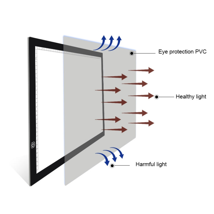 A3 Size 8W 5V LED Ultra-thin Stepless Dimming for Acrylic Copy Boards for Anime Sketch Drawing Sketchpad, with USB Cable -  by PMC TechLife | Online Shopping South Africa | PMC TechLife | Buy Now Pay Later Mobicred