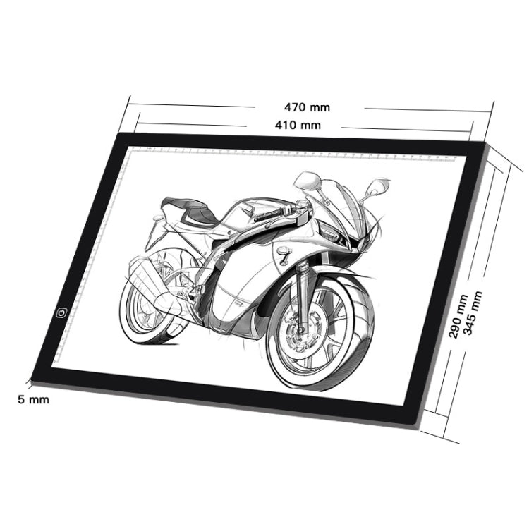 A3 Size 8W 5V LED Ultra-thin Stepless Dimming for Acrylic Copy Boards for Anime Sketch Drawing Sketchpad, with USB Cable -  by PMC TechLife | Online Shopping South Africa | PMC TechLife | Buy Now Pay Later Mobicred