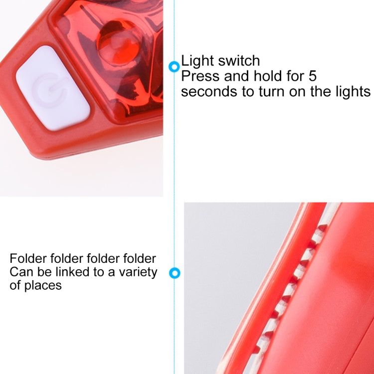 Multifunctional Outdoor Bicycling Running Warning Light Bicycle Taillight LED Back Clip Light(Red) - Taillights by PMC TechLife | Online Shopping South Africa | PMC TechLife | Buy Now Pay Later Mobicred