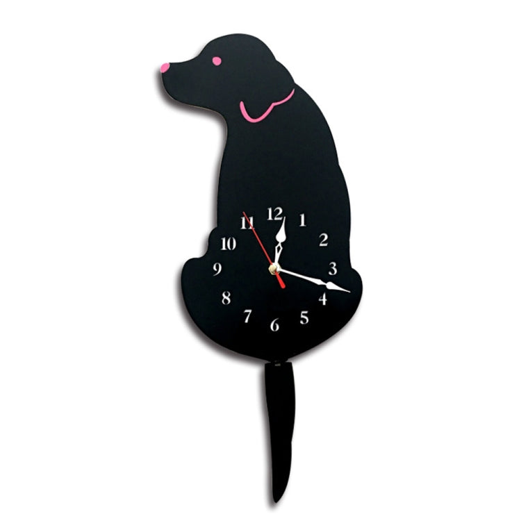 Home Office Bedroom Decoration Battery Operated Dog Shaped Wall Clock with Swinging Tails, Size : 42 x 18cm (Black) - Wall Clock by PMc TechLife | Online Shopping South Africa | PMc TechLife | Buy Now Pay Later Mobicred